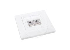 Solarix SX9-2-6-STP-WH - zásuvka CAT6 STP 2 x RJ45