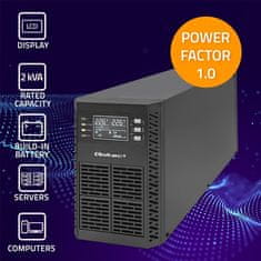 Qoltec Qoltec UPS | 2kVA | 2000W | Účinník 1,0 | LCD | EPO | USB | On-line