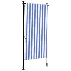 Vidaxl Vonkajšia roleta modro-biela 100x270 cm látka a oceľ