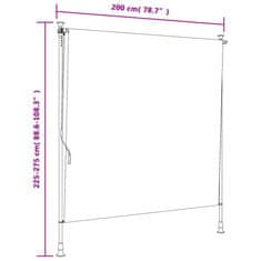 Vidaxl Vonkajšia roleta modro-biela 200x270 cm látka a oceľ