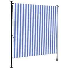 Vidaxl Vonkajšia roleta modro-biela 150x270 cm látka a oceľ