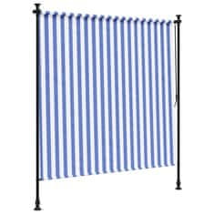 Vidaxl Vonkajšia roleta modro-biela 150x270 cm látka a oceľ