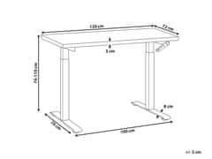 Beliani Ručné Výškovo nastaviteľný stôl 120 x 72 Rôzne Veľkosti