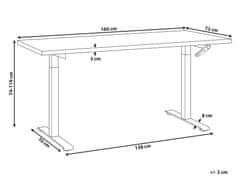 Beliani Ručné Výškovo nastaviteľný stôl 160 x 72 Rôzne Veľkosti