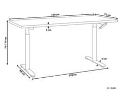 Beliani Ručné Výškovo nastaviteľný stôl 160 x 72 Rôzne Veľkosti
