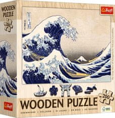 Trefl Drevené puzzle Art: Hokusai - Veľká vlna Kanagawa 200 dielikov