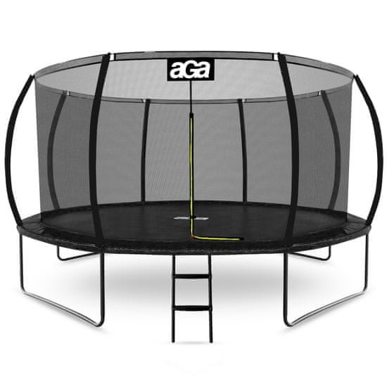 Aga SPORT EXCLUSIVE Trampolína 430 cm Čierna + ochranná sieť + rebrík