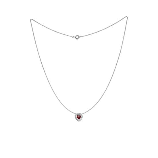 DIAMOND SPOT Rubínový náhrdelník v tvare srdca