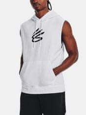 Under Armour Tielko Curry Fleece SLVLS Hoodie-WHT XXL