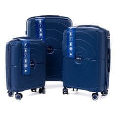 Rogal Tmavomodrá sada 3 luxusných odolných kufrov "Orbital" - M, L, XL