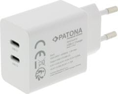 PATONA napájecí adaptér Power delivery 35W 2xUSB-C -PD 3.0