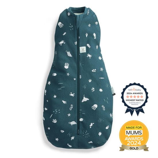 ergoPouch Zavinovačka a vrece na spanie 2v1 Cocoon Ocean 3-6 m, 6-8 kg, 0,2 tog