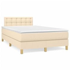 shumee Boxspring posteľ s matracom krémová 120x190 cm látka