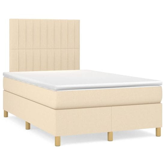 shumee Boxspring posteľ s matracom krémová 120x190 cm látka