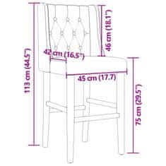 Vidaxl Barové stoličky 2 ks masívny kaučukovník a látka