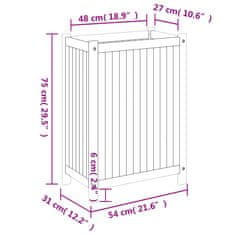 Petromila vidaXL Záhradný kvetináč s vložkou 54x31x75 cm, akáciový masív