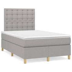 shumee Boxspring posteľ s matracom bledosivá 120x190 cm látka