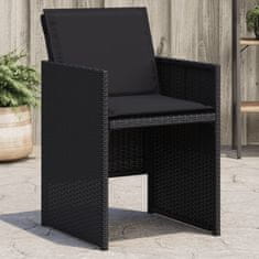 Petromila vidaXL Záhradné stoličky so sedákmi 4 ks čierne polyratanové