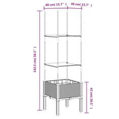 Vidaxl Záhradný kvetináč s mriežkou, svetlosivý 40x40x142,5 cm, PP