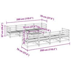 Petromila vidaXL 9-dielna záhradná súprava pohoviek biela masívna borovica