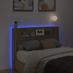 Vidaxl Skrinka na čelo postele s LED dub sonoma 140x16,5x103,5 cm