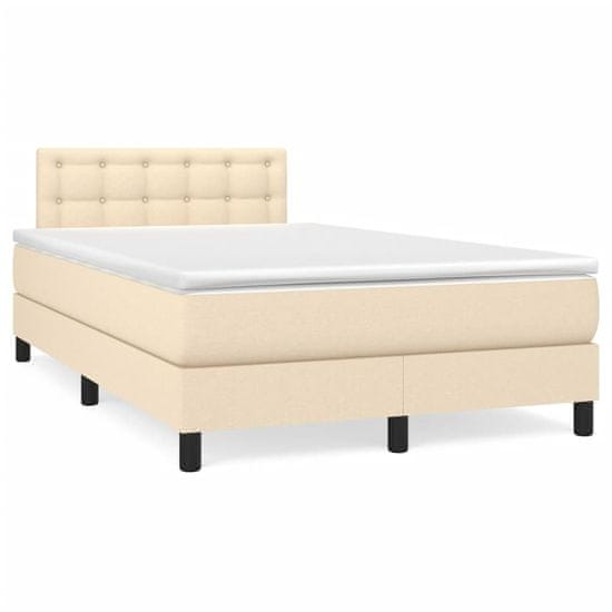 shumee Boxspring posteľ s matracom krémová 120x190 cm látka