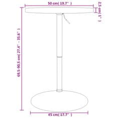 Petromila vidaXL Barový stolík Ø50x90,5 cm, bukový masív