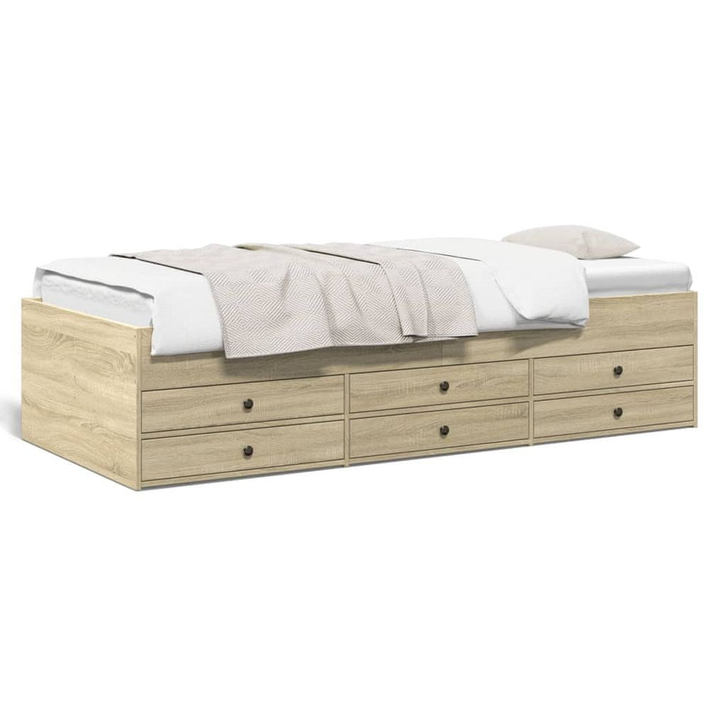Petromila vidaXL Denná posteľ so zásuvkami dub sonoma 90x190 cm kompozitné drevo