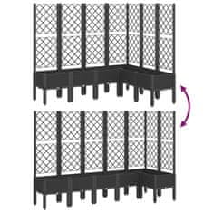 Petromila vidaXL Záhradný kvetináč s mriežkou, čierny 160x120x142 cm, PP