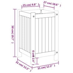 Vidaxl Záhradný kvetináč s vložkou 31x31x50 cm, akáciový masív