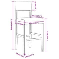 Vidaxl Barové stoličky 2 ks masívny kaučukovník a umelá koža