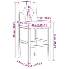 Vidaxl Barové stoličky 2 ks masívny kaučukovník a látka