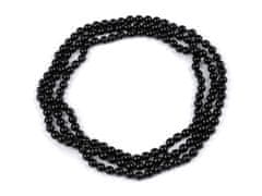 Perlový náhrdelník dlhý, retro - čierna