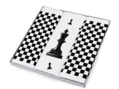 Pánska vreckovka / darčeková kazeta noty, šach - biela šach