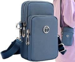 Camerazar Vodotesná taška cez rameno na mobilný telefón , námornícka modrá, syntetický materiál, 12x17,5x7 cm