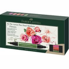 Faber-Castell Popisovač India ink Dual Marker 5x Flowers set