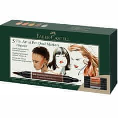 Faber-Castell Popisovač India ink Dual Marker 5x Portrait set