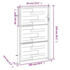 Vidaxl Záhradná brána 100x150 cm, nehrdzavejúca oceľ