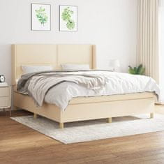 shumee Posteľný rám boxspring s matracom krémový 180x200 cm látka