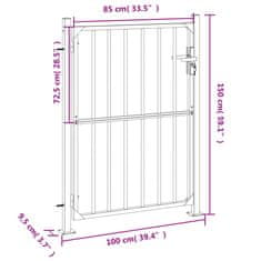 Vidaxl Záhradná brána 100x150 cm, nehrdzavejúca oceľ