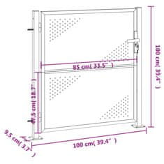 Petromila vidaXL Záhradná brána 100x100 cm, nehrdzavejúca oceľ