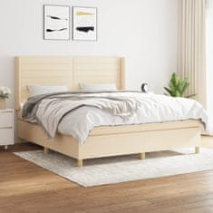 shumee Posteľný rám boxspring s matracom krémový 180x200 cm látka