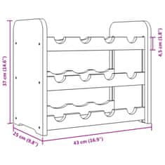 Vidaxl Stojan na víno 43x25x37 cm borovicový masív