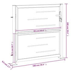 Petromila vidaXL Záhradná brána 100x100 cm, nehrdzavejúca oceľ
