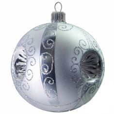 Decor By Glassor Vianočná guľa strieborná s vpichom (Veľkosť: 6)