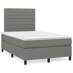 shumee Boxspring posteľ s matracom, tmavosivá 120x190 cm, látka