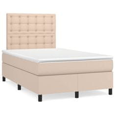 shumee Boxspring posteľ+matrac, kapučínová 120x190cm, umelá koža