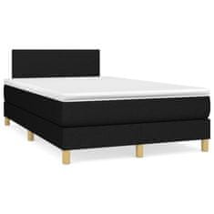 shumee Boxspring posteľ s matracom a LED, čierna 120x190 cm, látka