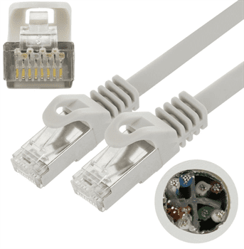 sapro FTP Patch Kábel Neku 2x RJ45 CAT6 5m, sivý