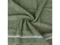 sarcia.eu Zelený kúpeľný uterák z bavlny s ozdobným vyšívaním, uterák so vzorom lístia 70x135 cm x3